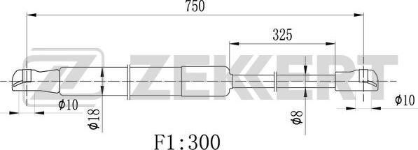 Zekkert GF-2405 - Ammortizzatore pneumatico, Cofano motore autozon.pro