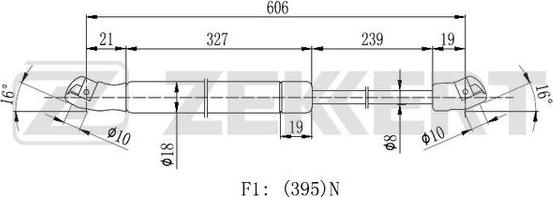 Zekkert GF-2406 - Ammortizatore pneumatico, Cofano bagagli / vano carico autozon.pro