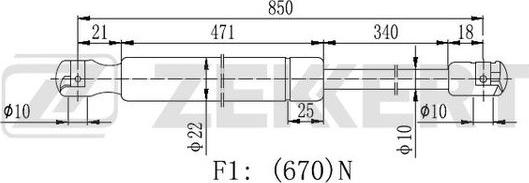 Zekkert GF-2407 - Ammortizatore pneumatico, Cofano bagagli / vano carico autozon.pro