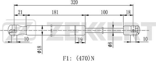 Zekkert GF-2432 - Ammortizatore pneumatico, Cofano bagagli / vano carico autozon.pro