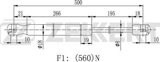 Zekkert GF-2437 - Ammortizatore pneumatico, Cofano bagagli / vano carico autozon.pro