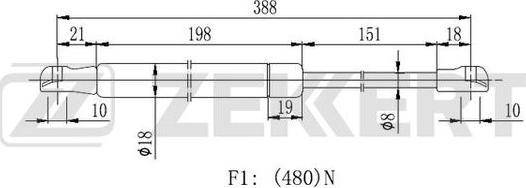 Zekkert GF-2429 - Ammortizatore pneumatico, Cofano bagagli / vano carico autozon.pro