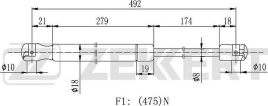 Zekkert GF-2426 - Ammortizatore pneumatico, Cofano bagagli / vano carico autozon.pro