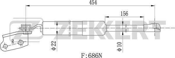 Zekkert GF-2423 - Ammortizatore pneumatico, Cofano bagagli / vano carico autozon.pro