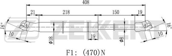 Zekkert GF-2427 - Ammortizatore pneumatico, Cofano bagagli / vano carico autozon.pro