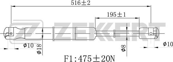 Zekkert GF-2479 - Ammortizatore pneumatico, Cofano bagagli / vano carico autozon.pro