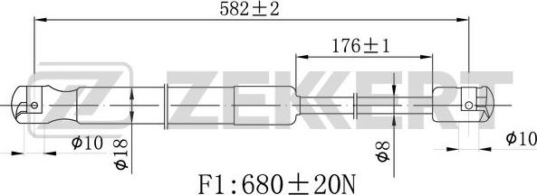 Zekkert GF-2477 - Ammortizatore pneumatico, Cofano bagagli / vano carico autozon.pro