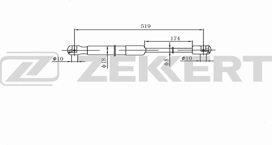 Zekkert GF-2599 - Ammortizatore pneumatico, Cofano bagagli / vano carico autozon.pro