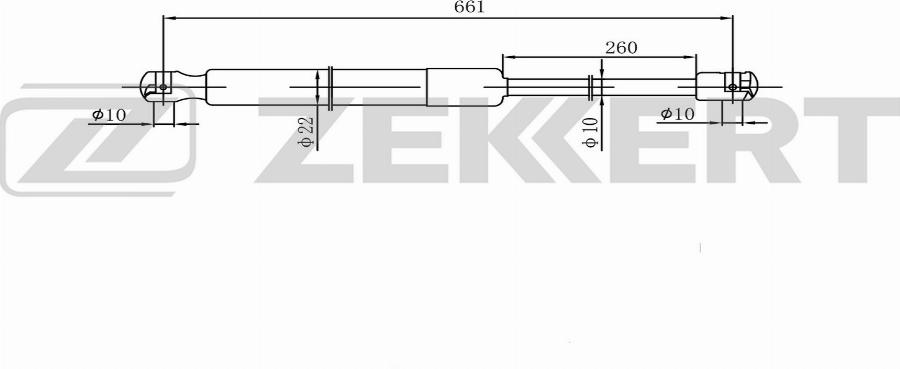 Zekkert GF-2590 - Ammortizatore pneumatico, Cofano bagagli / vano carico autozon.pro