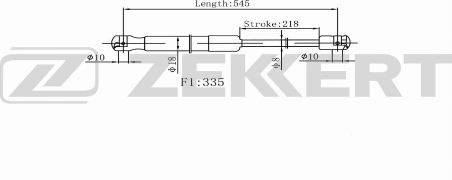 Zekkert GF-2593 - Ammortizatore pneumatico, Cofano bagagli / vano carico autozon.pro