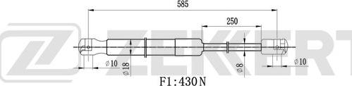 Zekkert GF-2544 - Ammortizatore pneumatico, Cofano bagagli / vano carico autozon.pro