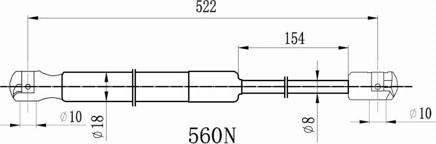 Zekkert GF-2554 - Ammortizatore pneumatico, Cofano bagagli / vano carico autozon.pro