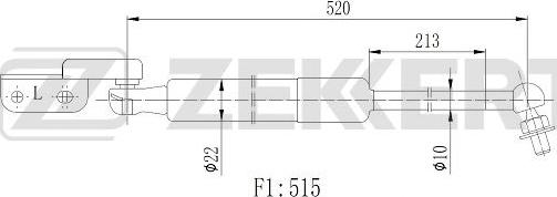 Zekkert GF-2506 - Ammortizatore pneumatico, Cofano bagagli / vano carico autozon.pro