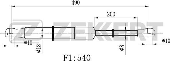 Zekkert GF-2500 - Ammortizatore pneumatico, Cofano bagagli / vano carico autozon.pro