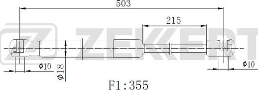 Zekkert GF-2514 - Ammortizatore pneumatico, Cofano bagagli / vano carico autozon.pro