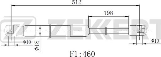 Zekkert GF-2515 - Ammortizatore pneumatico, Cofano bagagli / vano carico autozon.pro