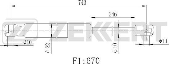 Zekkert GF-2510 - Ammortizatore pneumatico, Cofano bagagli / vano carico autozon.pro