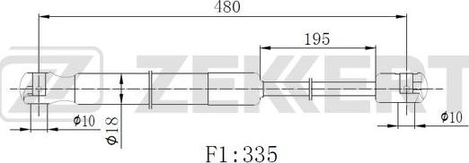 Zekkert GF-2518 - Ammortizatore pneumatico, Cofano bagagli / vano carico autozon.pro