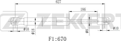 Zekkert GF-2512 - Ammortizatore pneumatico, Cofano bagagli / vano carico autozon.pro