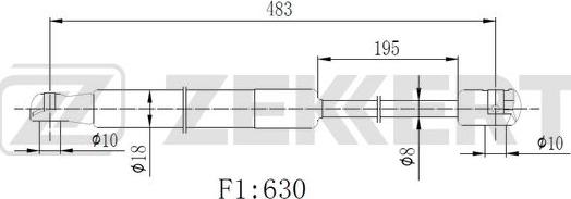 Zekkert GF-2517 - Ammortizatore pneumatico, Cofano bagagli / vano carico autozon.pro