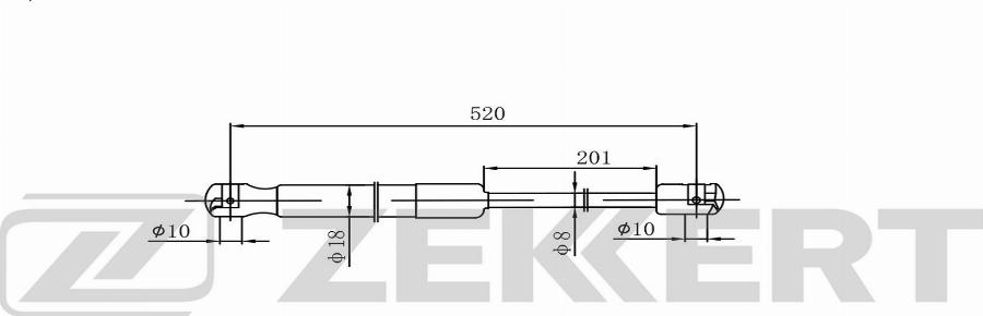 Zekkert GF-2584 - Ammortizatore pneumatico, Cofano bagagli / vano carico autozon.pro