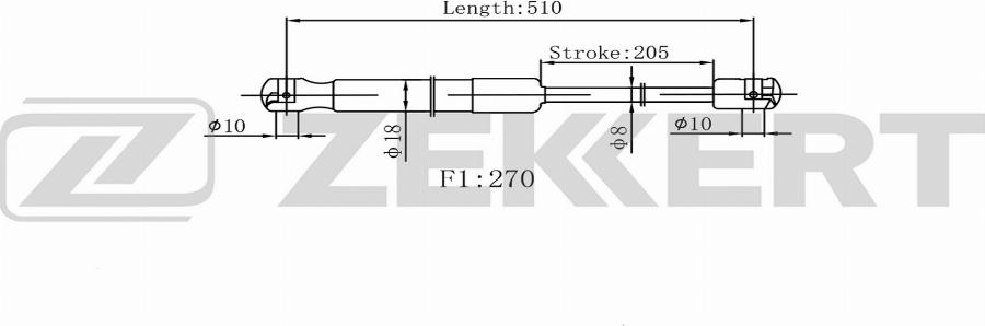 Zekkert GF-2588 - Ammortizatore pneumatico, Cofano bagagli / vano carico autozon.pro