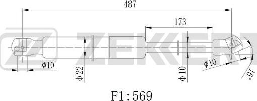 Zekkert GF-2536 - Ammortizatore pneumatico, Cofano bagagli / vano carico autozon.pro