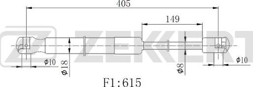 Zekkert GF-2531 - Ammortizatore pneumatico, Cofano bagagli / vano carico autozon.pro