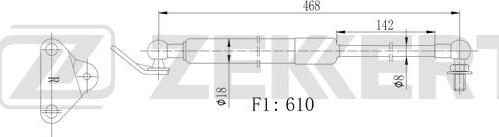 Zekkert GF-2524 - Ammortizatore pneumatico, Cofano bagagli / vano carico autozon.pro