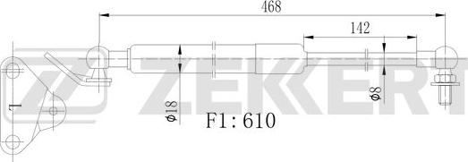 Zekkert GF-2525 - Ammortizatore pneumatico, Cofano bagagli / vano carico autozon.pro