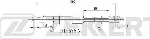 Zekkert GF-2528 - Ammortizatore pneumatico, Cofano bagagli / vano carico autozon.pro