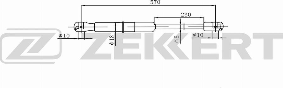 Zekkert GF-2603 - Ammortizatore pneumatico, Cofano bagagli / vano carico autozon.pro