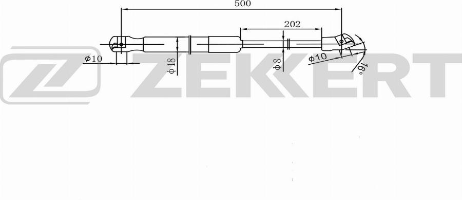 Zekkert GF-2602 - Ammortizatore pneumatico, Cofano bagagli / vano carico autozon.pro