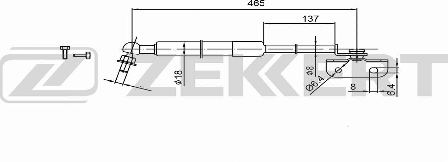 Zekkert GF-2614 - Ammortizzatore pneumatico, Cofano motore autozon.pro