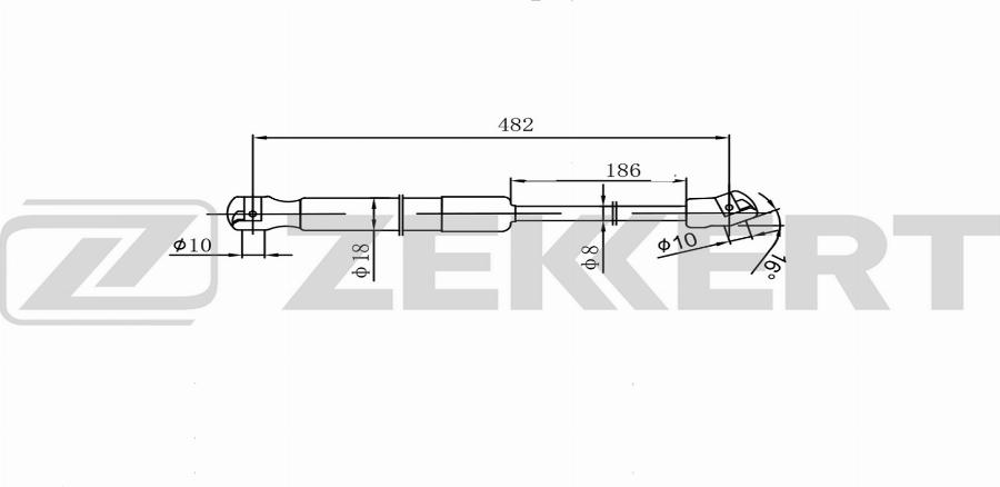 Zekkert GF-2616 - Ammortizatore pneumatico, Cofano bagagli / vano carico autozon.pro