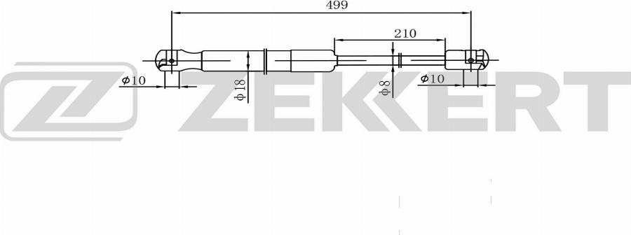 Zekkert GF-2610 - Ammortizatore pneumatico, Cofano bagagli / vano carico autozon.pro