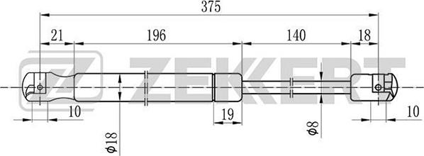 Zekkert GF-2092 - Ammortizatore pneumatico, Cofano bagagli / vano carico autozon.pro