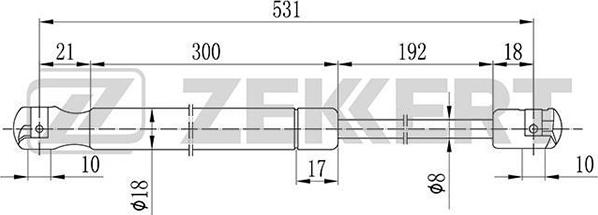 Zekkert GF-2097 - Ammortizatore pneumatico, Cofano bagagli / vano carico autozon.pro