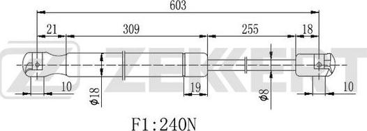 Zekkert GF-2046 - Ammortizatore pneumatico, Cofano bagagli / vano carico autozon.pro