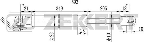 Zekkert GF-2065 - Ammortizatore pneumatico, Cofano bagagli / vano carico autozon.pro