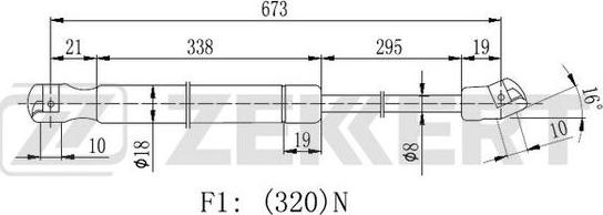 Zekkert GF-2007 - Ammortizzatore pneumatico, Cofano motore autozon.pro