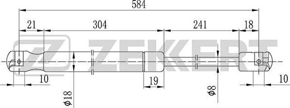 Zekkert GF-2081 - Ammortizzatore pneumatico, Cofano motore autozon.pro