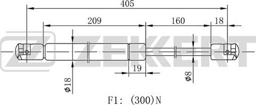 Zekkert GF-2036 - Ammortizatore pneumatico, Cofano bagagli / vano carico autozon.pro