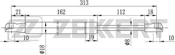 Zekkert GF-2026 - Ammortizzatore pneumatico, Cofano motore autozon.pro