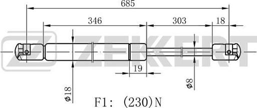 Zekkert GF-2028 - Ammortizzatore pneumatico, Cofano motore autozon.pro