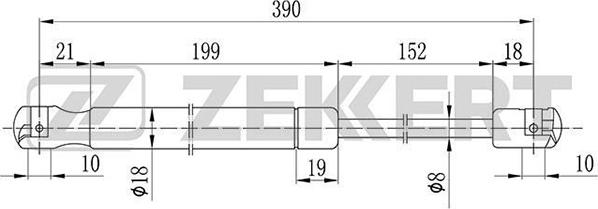 Zekkert GF-2075 - Ammortizzatore pneumatico, Cofano motore autozon.pro