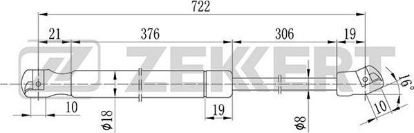 Zekkert GF-2078 - Ammortizzatore pneumatico, Cofano motore autozon.pro