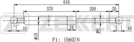 Zekkert GF-2197 - Ammortizatore pneumatico, Cofano bagagli / vano carico autozon.pro