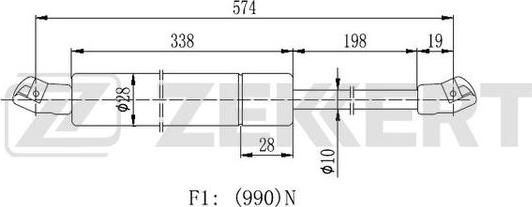 Zekkert GF-2149 - Ammortizatore pneumatico, Cofano bagagli / vano carico autozon.pro