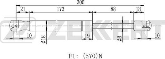 Zekkert GF-2147 - Ammortizatore pneumatico, Cofano bagagli / vano carico autozon.pro